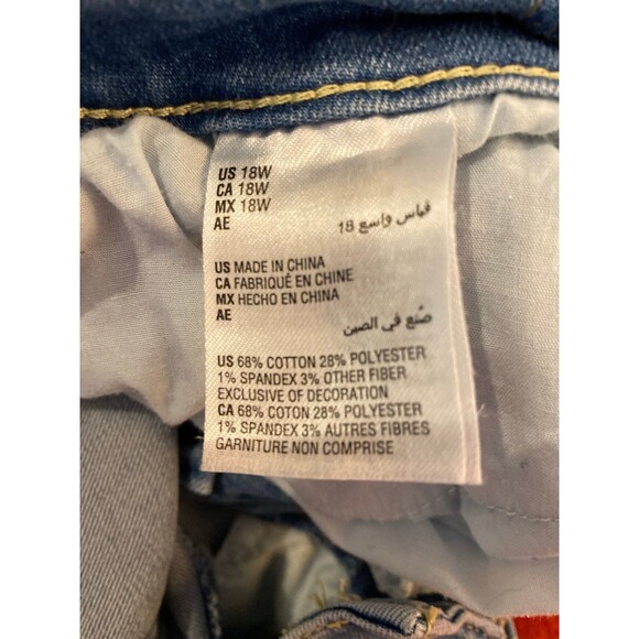 Inc denim  Jeans Midrise Boyfriend Cropped Distressed w/  Tiger Print  Plus 18 W - Picture 7 of 11